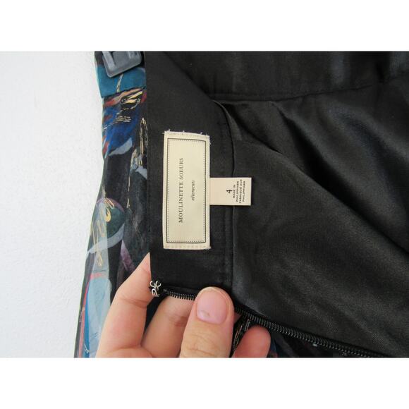 Moulinette Soeurs Size 4 Anthropologie Butterfly Mesh Skirt Blue Abstract Artsy - Picture 6 of 7